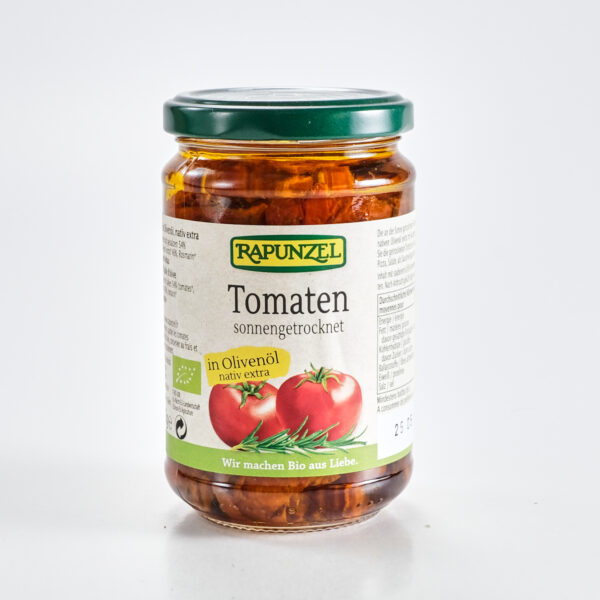 Päikesekuivatatud tomatid oliiviõlis 275g Rapunzel